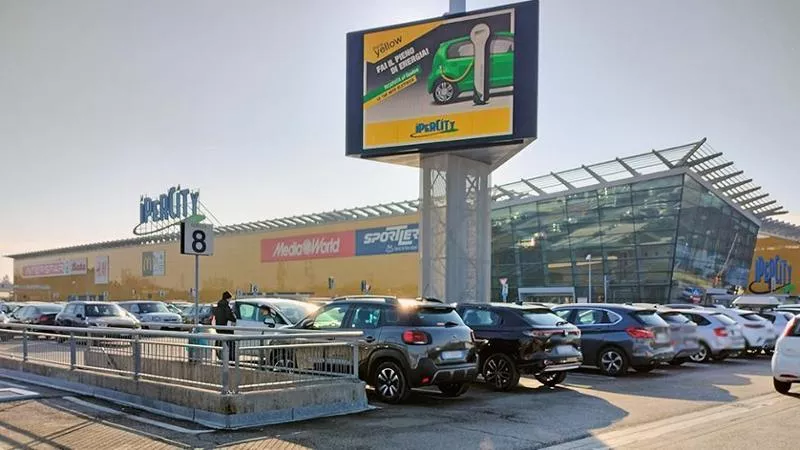 sided digital billboard shopping mall parking area