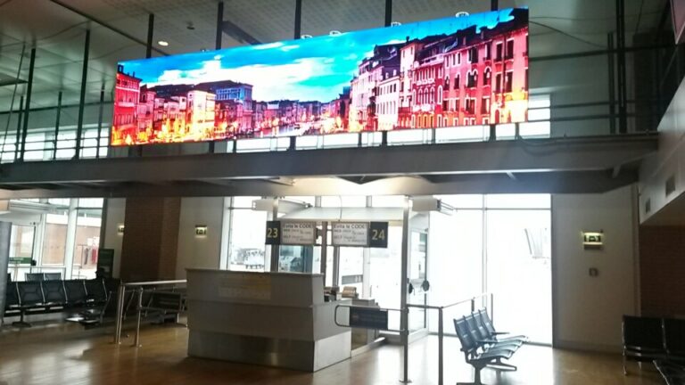 led wall airport gate