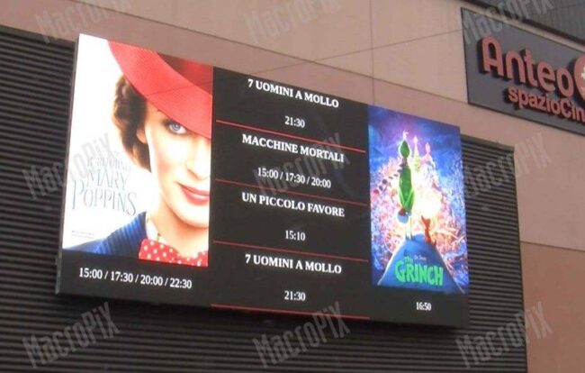 Schermo led cinema Anteo Led display per cinema Anteo